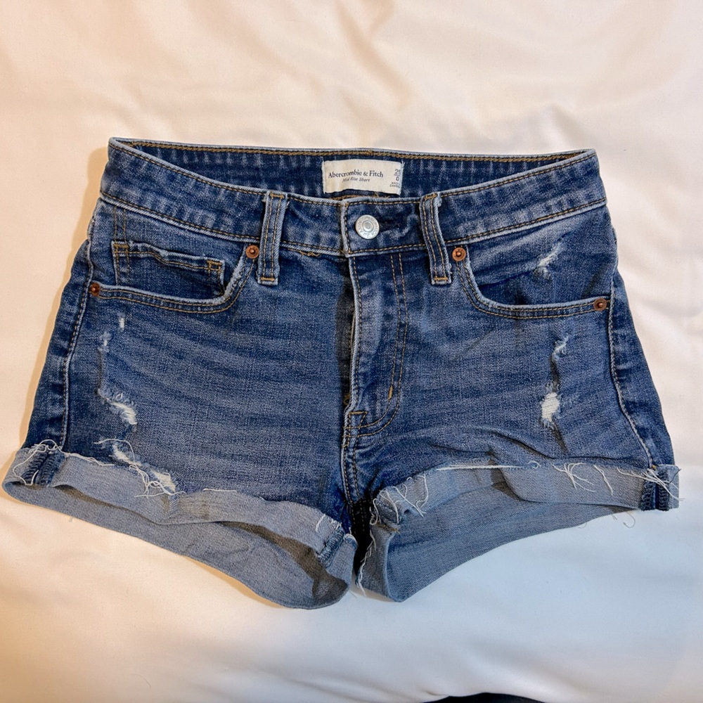 Abercrombie & Fitch Blue Denim Short Shorts